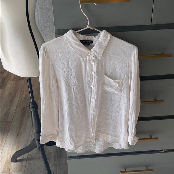 Alice + Olivia White Button-Up Bodysuit - Picture 1 of 6
